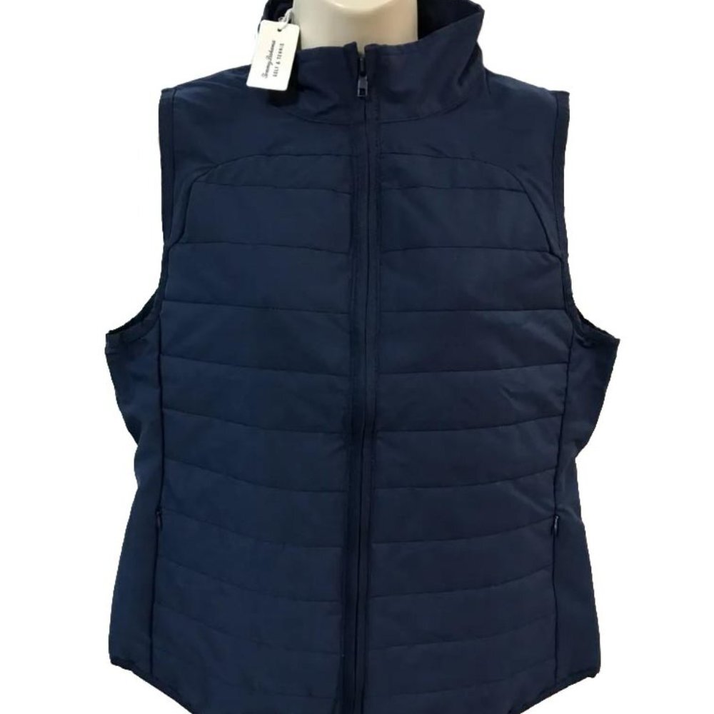 NWT Tommy Bahama Women's Sleeveless Quilted Zip Front Mock Neck Golf Vest